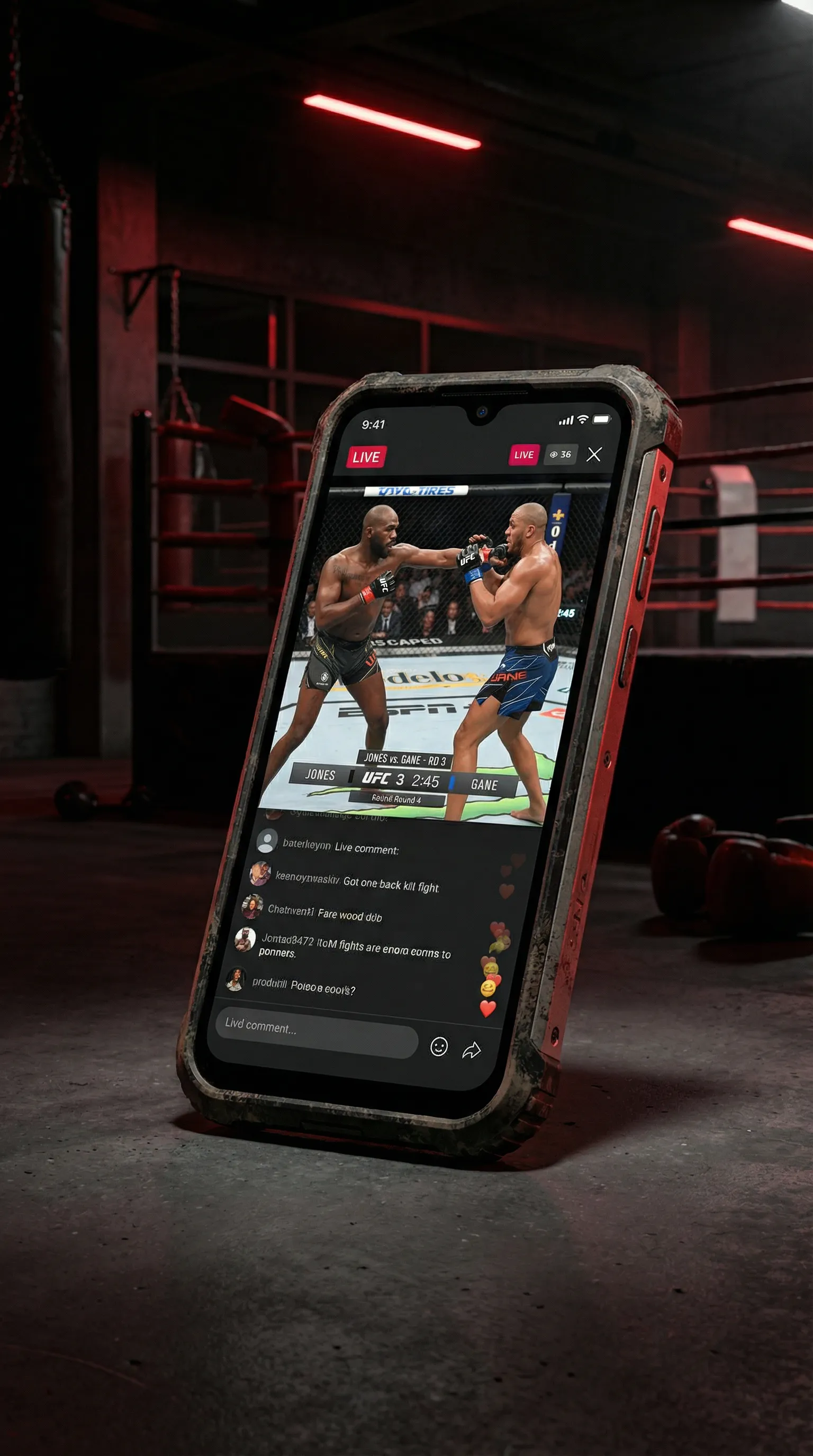 原神同人 移动端APP格斗直播界面